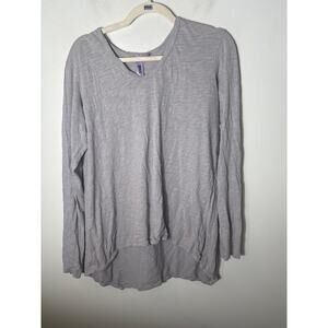 Wilt Light Gray Long Sleeve V-Neck Tunic Top